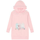 Girls Pink Mouse Hooded Dress, 1, hi-res